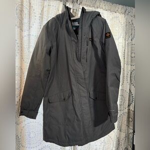 Columbia Women's Gray Suttle Mountain Long Omni Heat Insulated Hooded Jacket